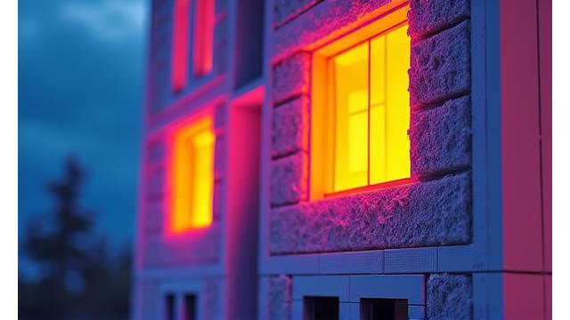 Thermal imaging of building wall
