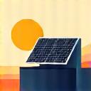 Illustration of a sleek solar panel array on a modern rooftop