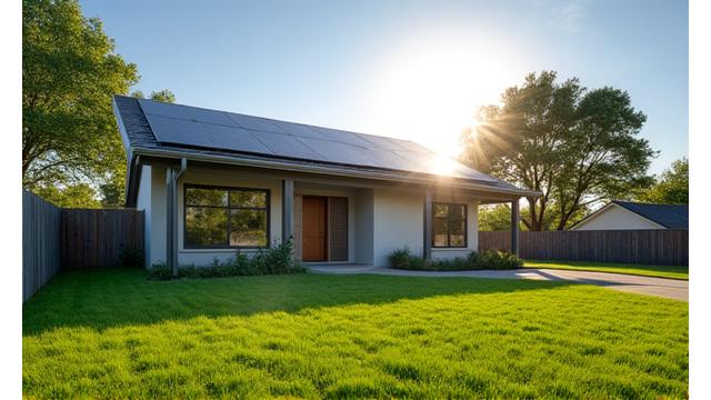 A beautiful modern Dallas residence with a sleek rooftop solar installation